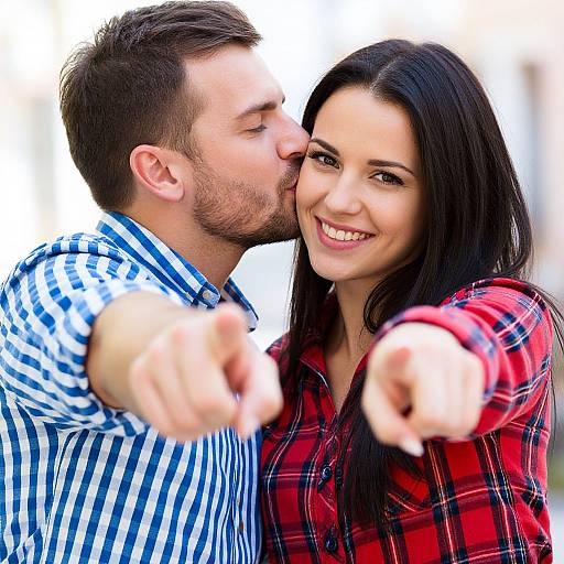 Playful Couple in Sunlit Outdoors