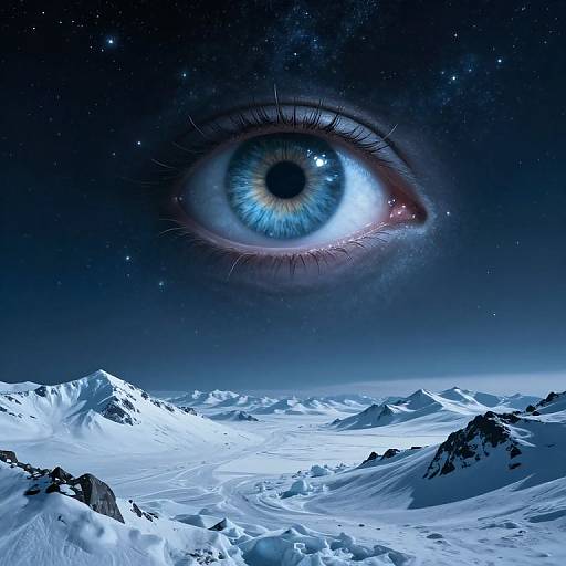 Otherworldly Eye Over Icy Peaks