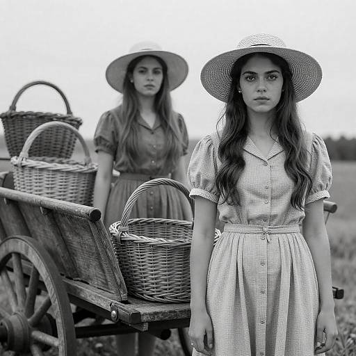 Vintage Black and White Women Portrait