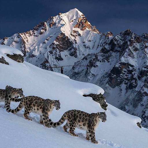 Snow Leopards on Himalayan Winter Night