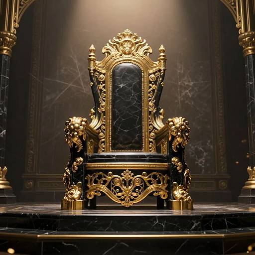 Cinematic Black Marble Throne Background