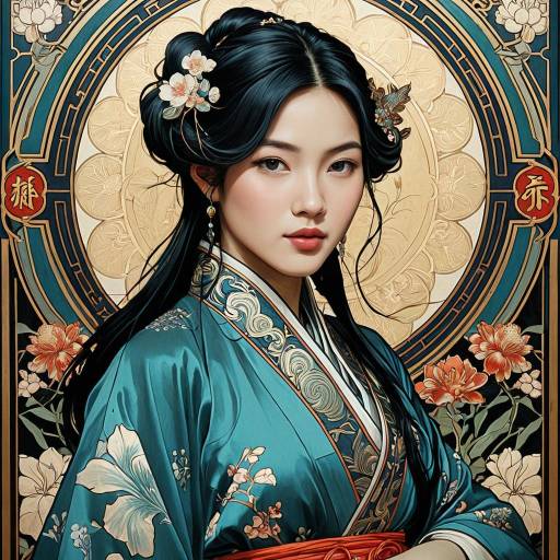 Exotic Chinese Woman in Traditional Attire
