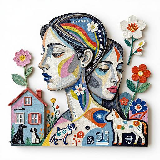 Abstract Women with Large Heads