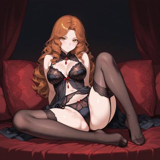 Elegant Reclining Woman in Lingerie Elegant Reclining Woman in Lingerie