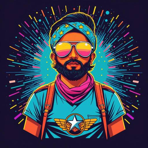 Retro Krsna with Bandana and Aviator Sunglasses