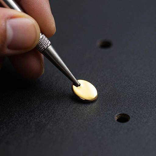 Macro Close-up of Finger and Tool