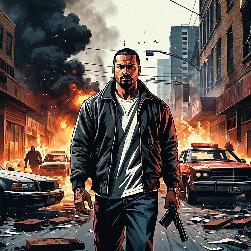 Gang Leader in Chaotic Street Battle