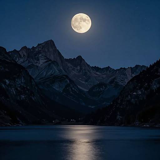 Moonlit Mountain Lake Serenity