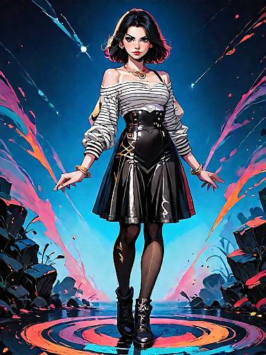 Chic Comic-Inspired Fashion Portrait