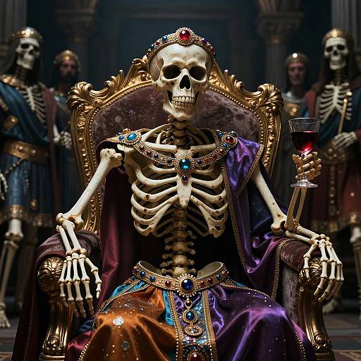 Majestic Skeleton in Roman Catacombs