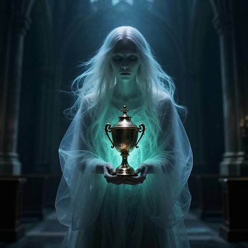 Haunting Wraith in Submerged Cathedral