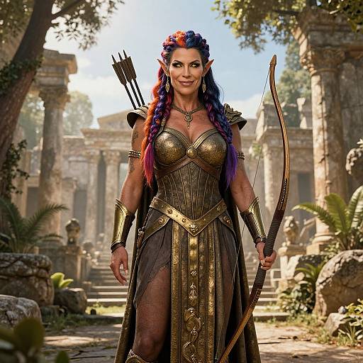 Photorealistic Mature Amazon Warrior