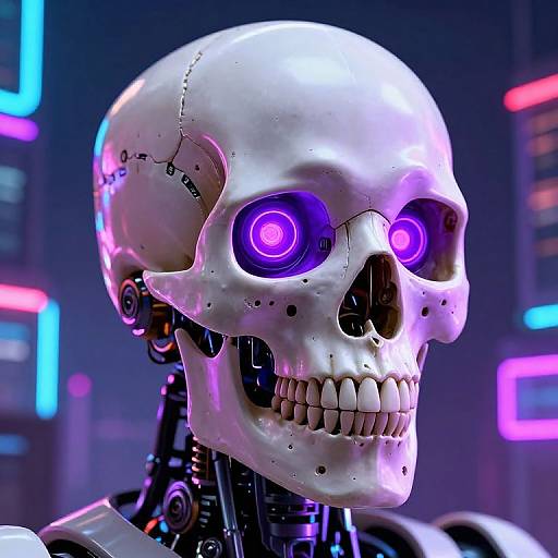 Cyberpunk Robotic Skull Portrait
