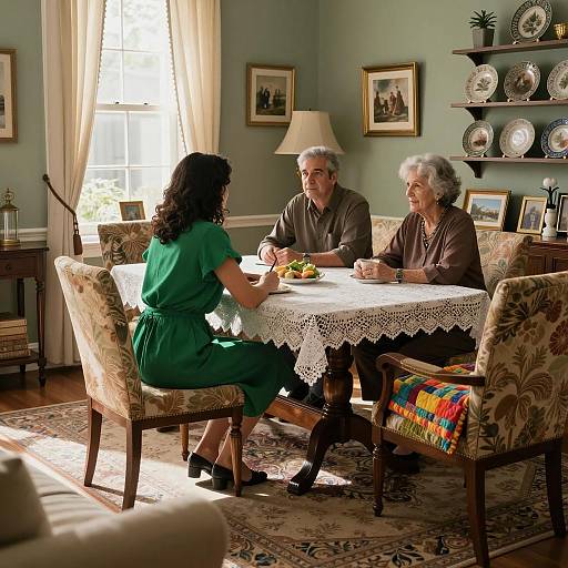Warm Family Gathering in Cozy Living Room