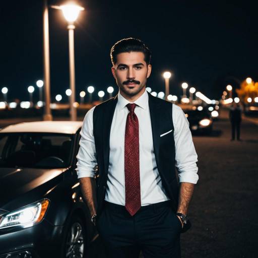 Man in Formal Mafia Outfit at Night