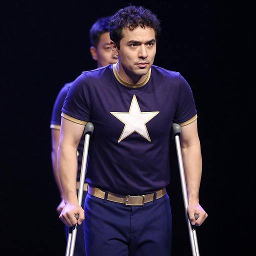 Illuminated Figure in Dark Purple Attire