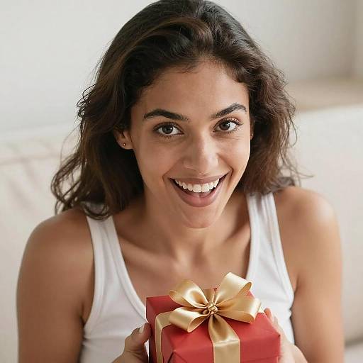 Joyful Woman with a Gift Box