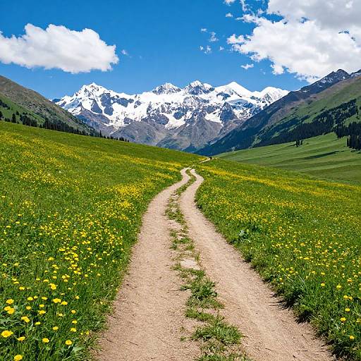 Vibrant Mountain Meadow Path