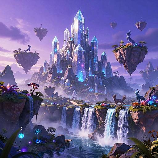 Fantasy Crystal Mountains at Twilight