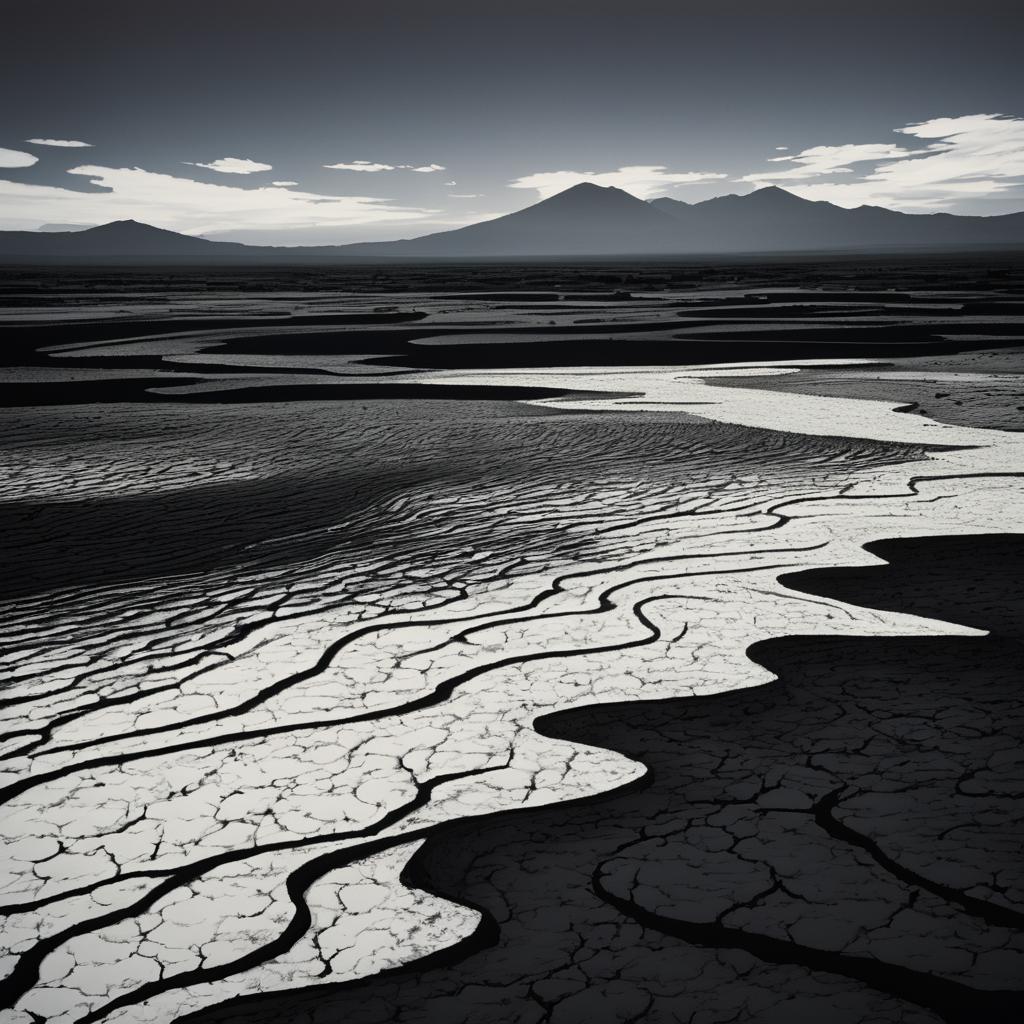 Ethereal Minimalism: Lava Flow Landscapes