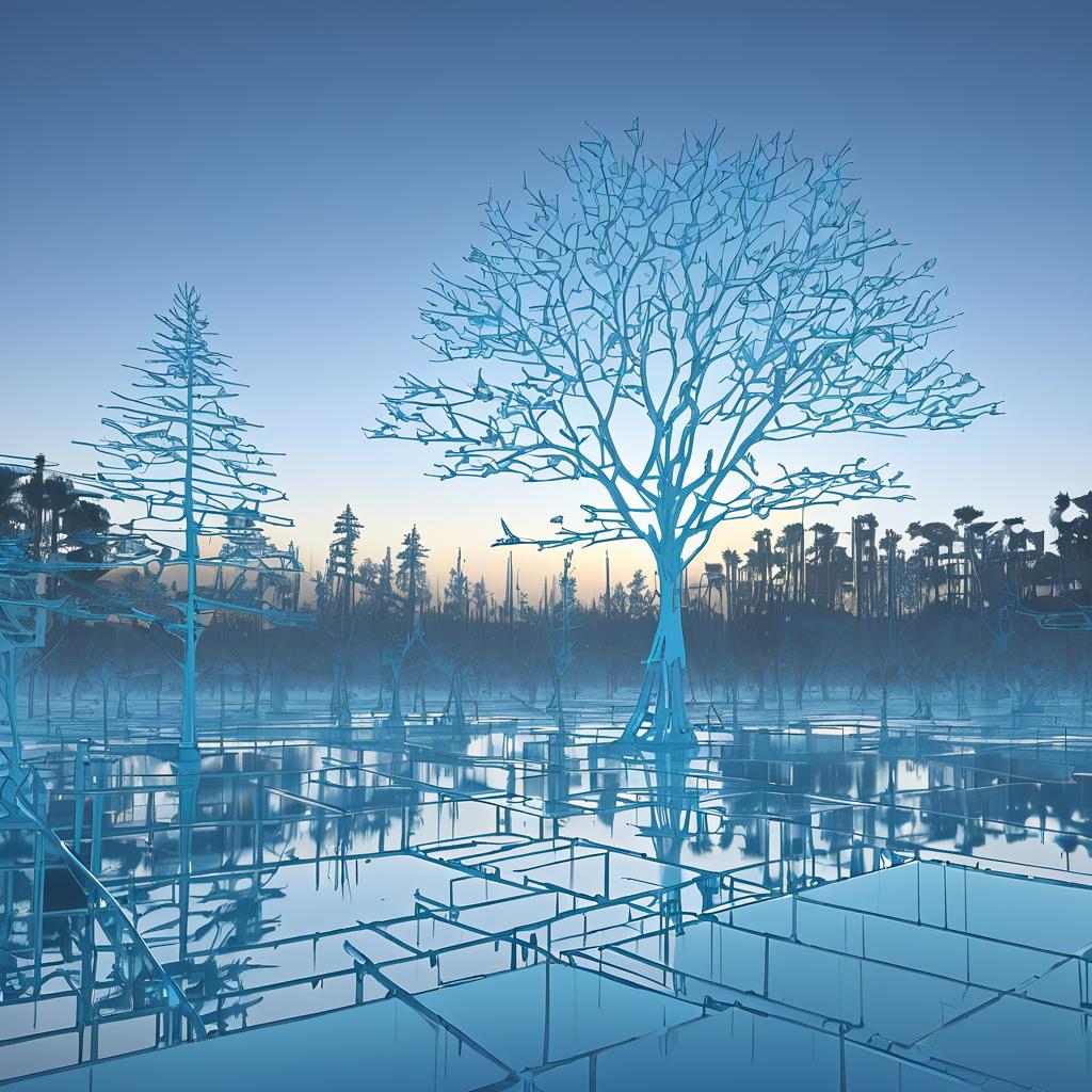 Eerie Crystal Blue Lagoon Landscape