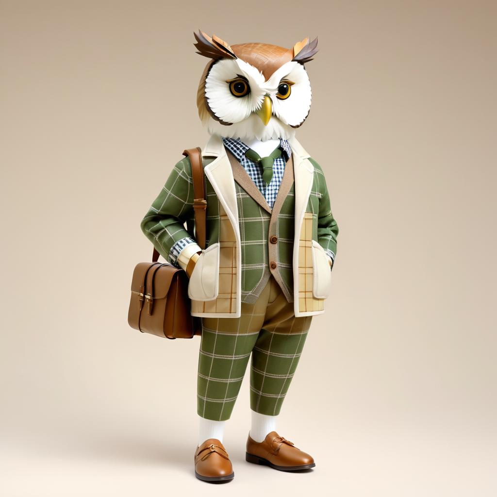 Sophisticated Owl in Stylish Canvas Attire