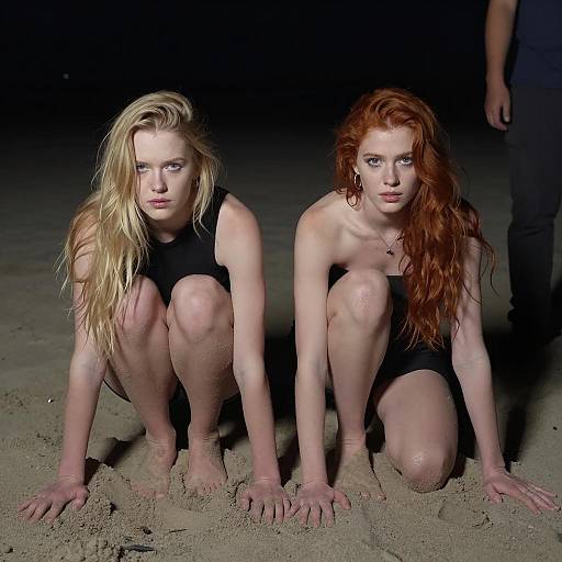 Intense Moments at a Dark Beach