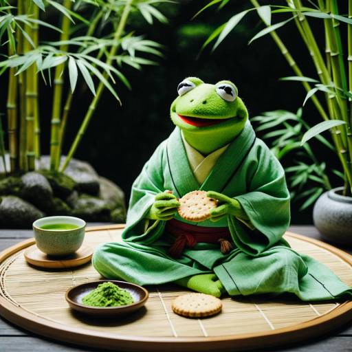 Zen Garden Kermit: Serenity and Snacks
