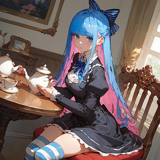 Stocking Tea Time Tilted Cowboy Shot