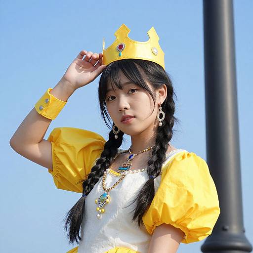 Festival Girl with Twin Braids