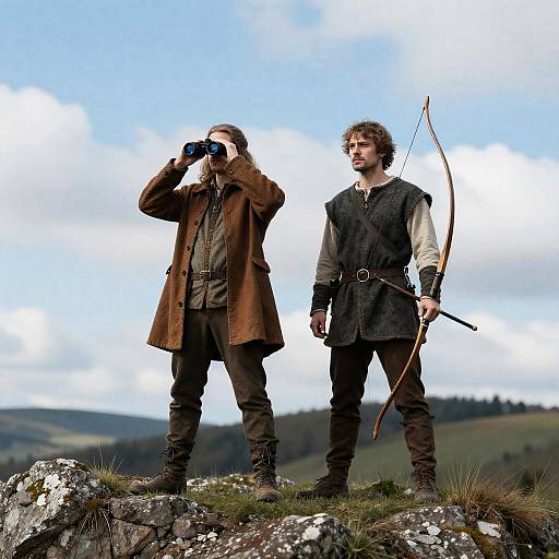 Medieval Adventurers on Hilltop Vista