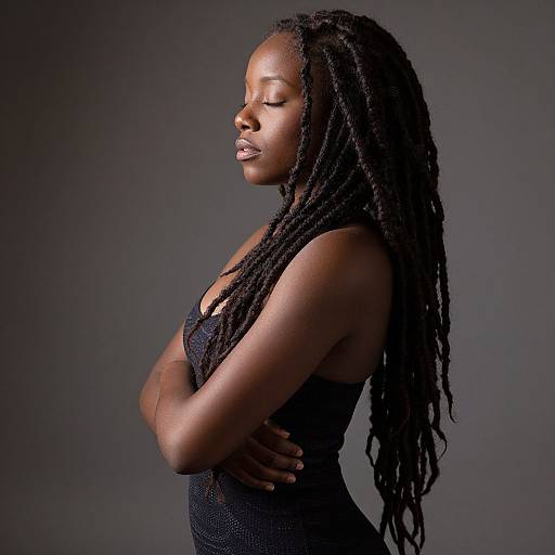 Serene Woman with Dreadlocks Portrait