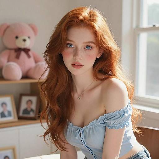 Charming Young Woman in Soft Light