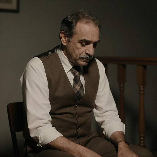 Dimly Lit Portrait of Older Man