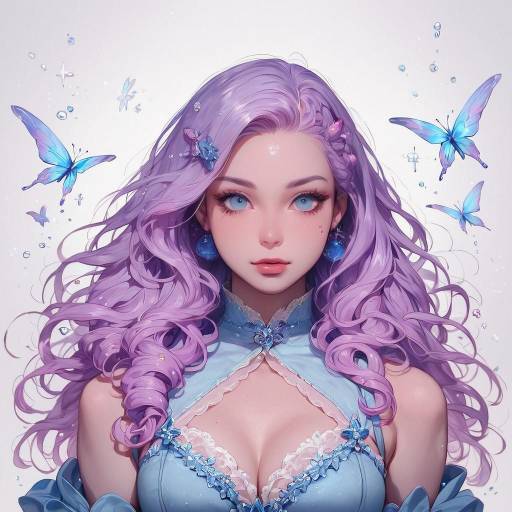 Ethereal Fairy in Lingerie with Lavender Hair Ethereal Fairy in Lingerie with Lavender Hair