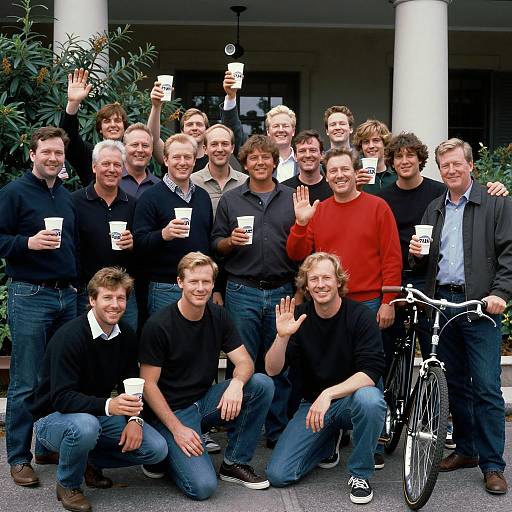 Casual Gathering of Men with Beverages