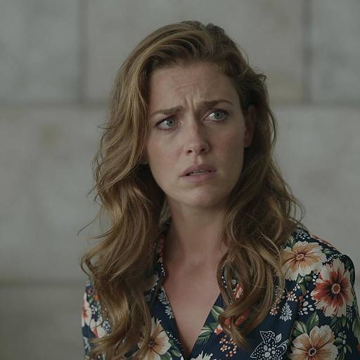 Concerned Woman Against Blurred Background