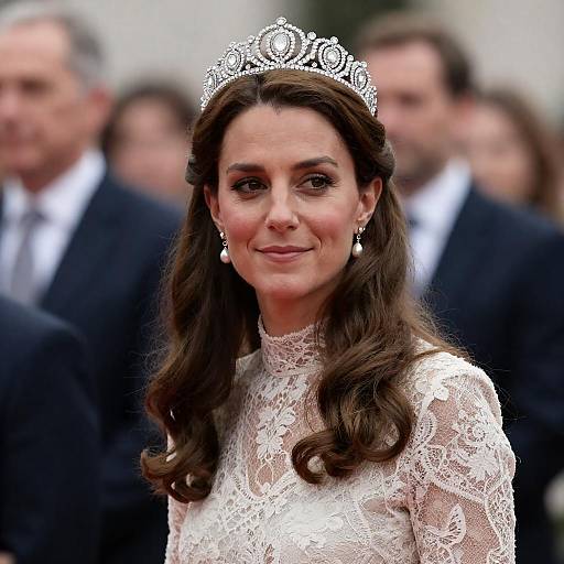 Elegant Woman with Tiara and Pearls