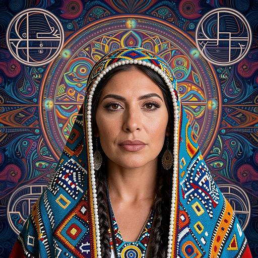 Navajo Woman with Sacred Patterns