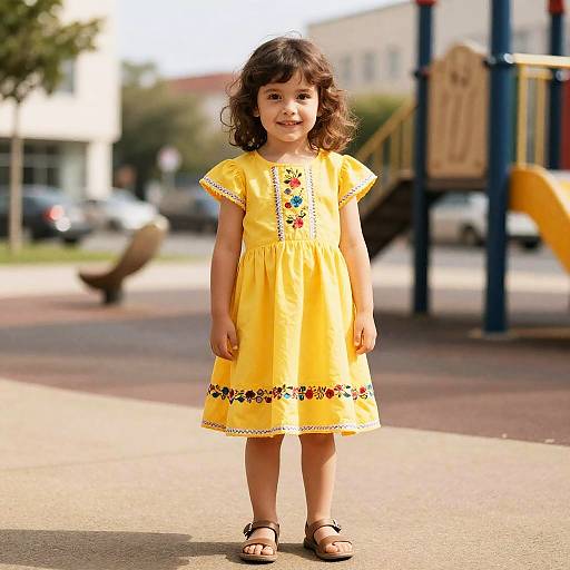Child in Yellow Prairie Dress