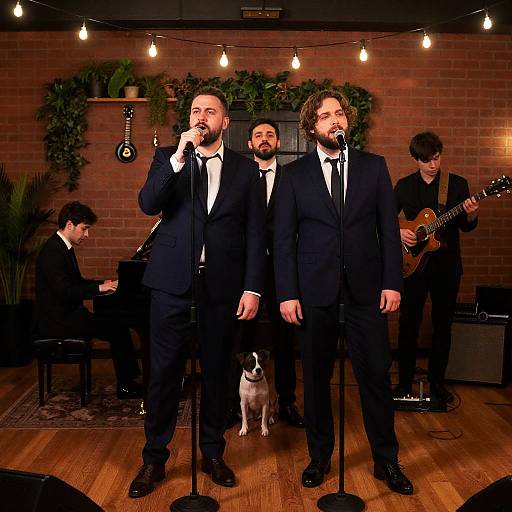 Live Performance of Four Musicians on Stage