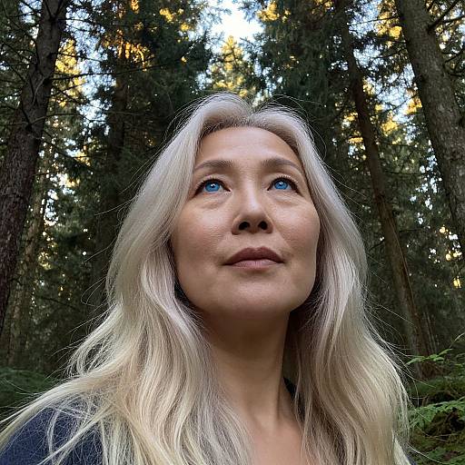 Ethereal East Asian Woman in Forest
