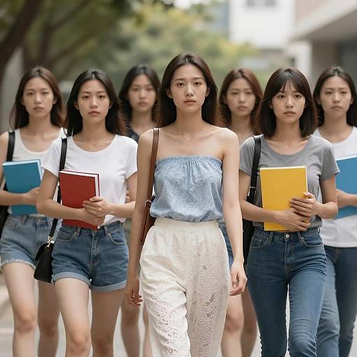 Diverse Women Walking Outdoors in Summer