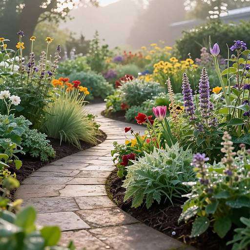 Serene Medicinal Botanical Garden Scene