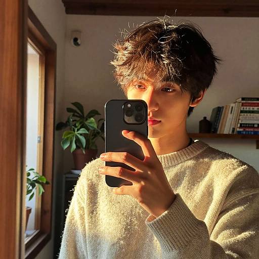 Boy's Cozy Golden Hour Selfie