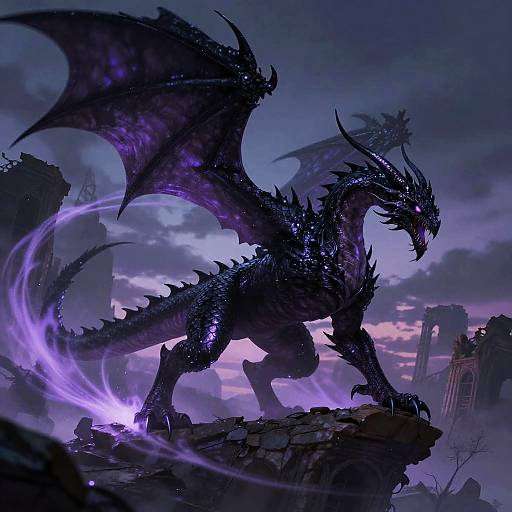 Shadow Dragon in Haunted Twilight Ruins