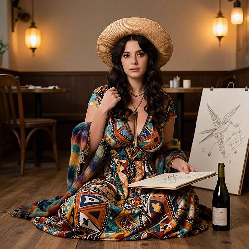 Bohemian Artist in Vintage Studio