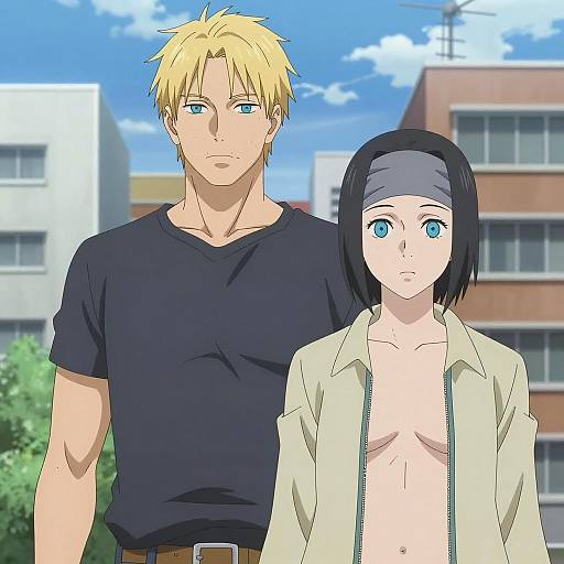 Dynamic Duo in Urban Anime Setting