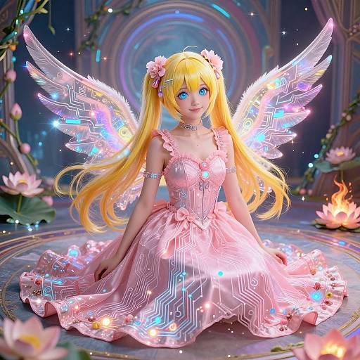 Cyberpunk Electronic Circuit Dress Miku