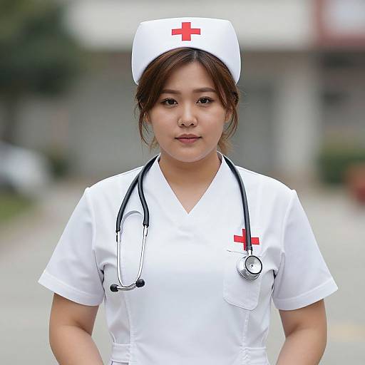 Realistic Plus Size Nurse Portrait